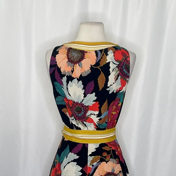 Anthropologie MAEVE Botanica Floral Dress Handkerchief Hem Faux Wrap Size 2 - Picture 11 of 16